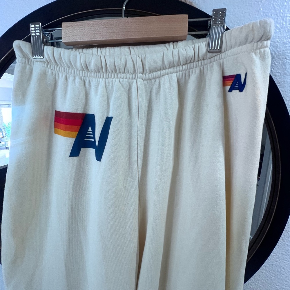 Aviator Nation NWOT SWEATPANTS - VINTAGE WHITE Large Surf Womens - Picture 5 of 8